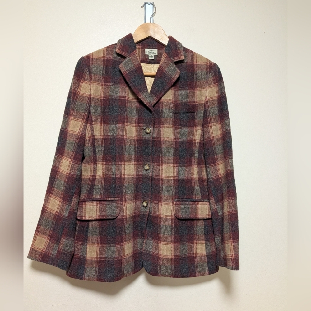 L.L. Bean Wool Cashmere Plaid Blazer – Women’s 8R Heritage Fall Jacket